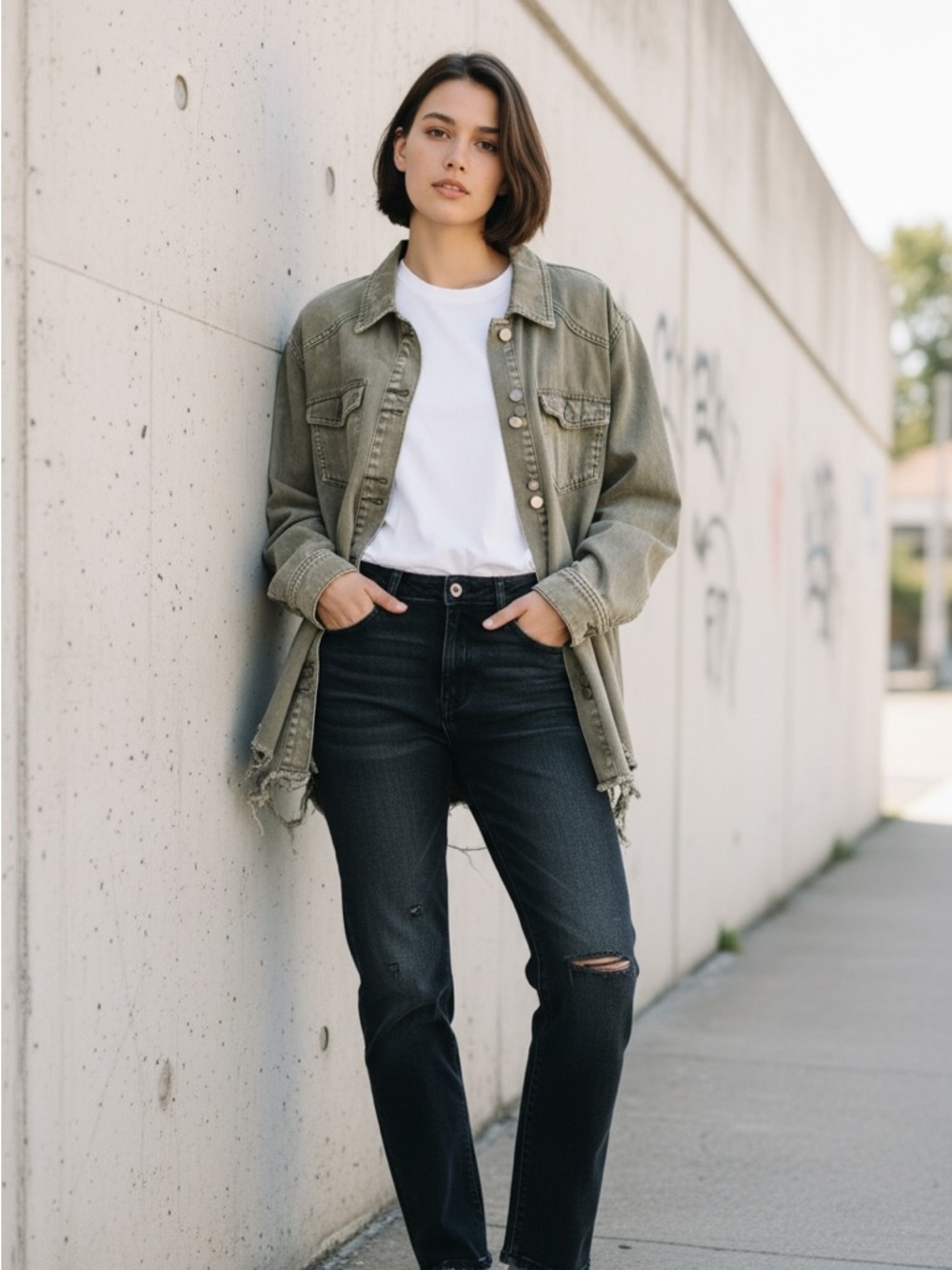 Distressed Jean jacket